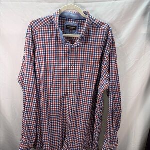 Johnston & Murphy Red and Blue Plaid Shirt